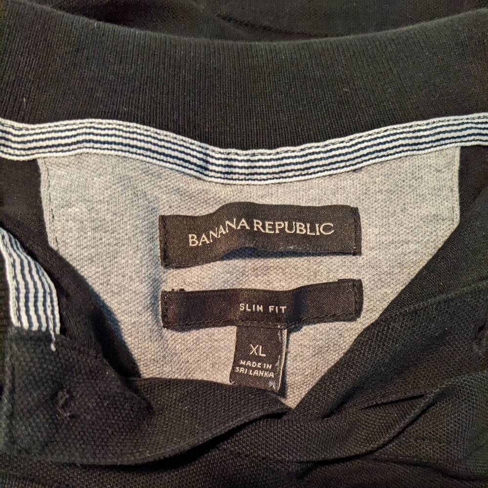 2 Banana Republic Men's Polo, black XL Slim Fit